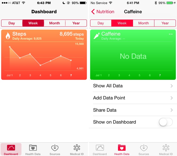 iOS 8 beta 3 Health