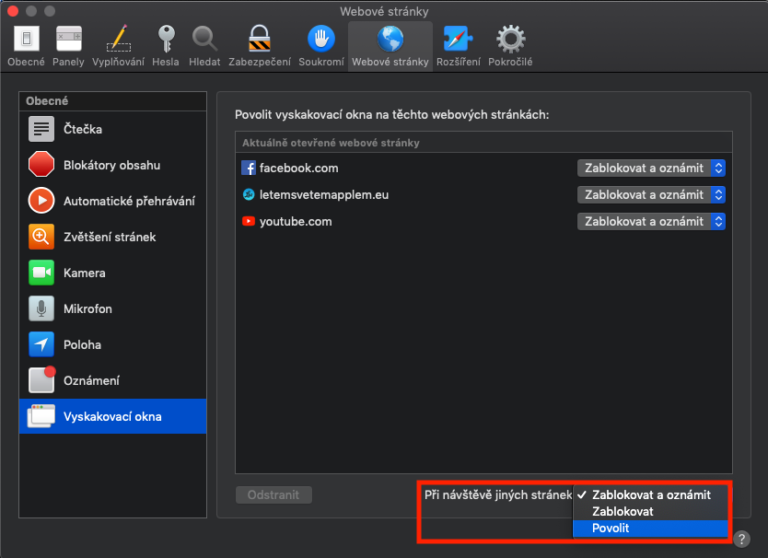 Jak Na Macu V Safari Povolit Zobrazov N Vyskakovac Ch Oken Letem