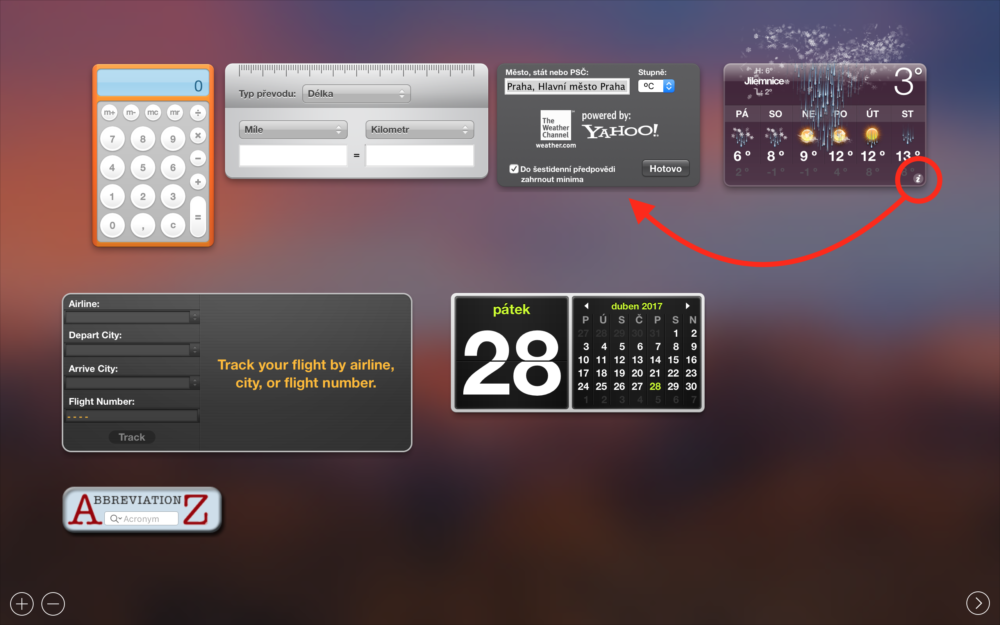 how to delete dashboard widgets mac